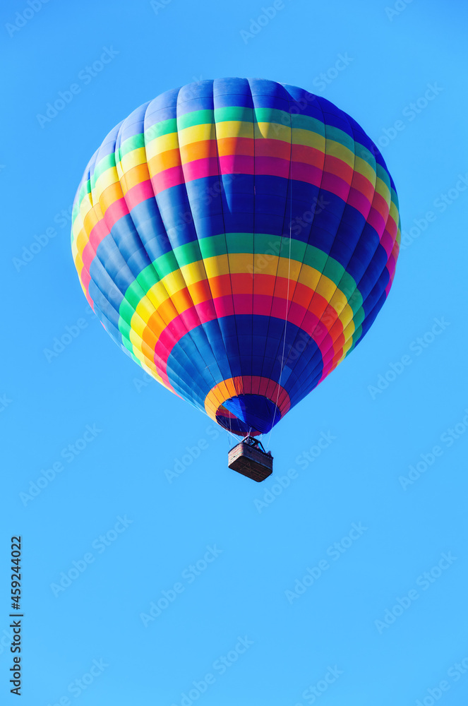 Colorful air balloon on blue sky background Colorful air balloon on blue sky background