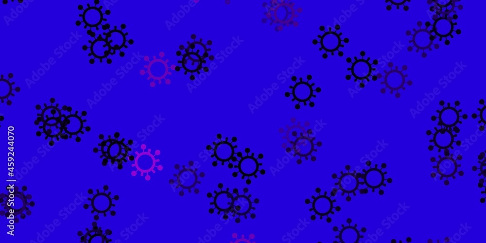 Light purple, pink vector backdrop with virus symbols. Light purple, pink vector backdrop with virus symbols.