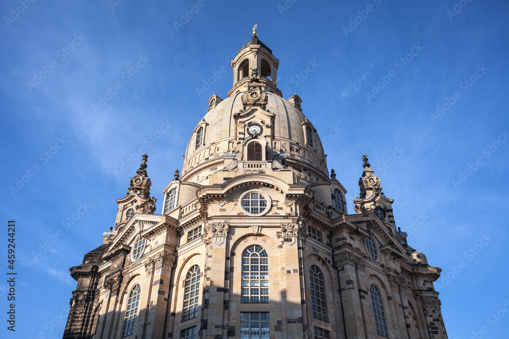 Dresden Frauenkirche church in day