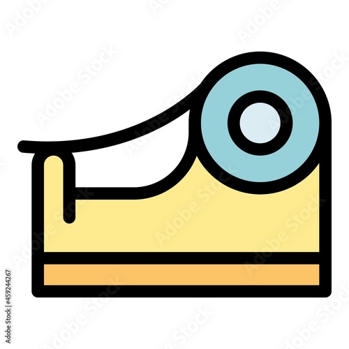 Electrical tape dispenser icon. Outline electrical tape dispenser vector icon color flat isolated