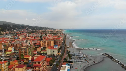 aerial view of the city of ventimiglia in italy