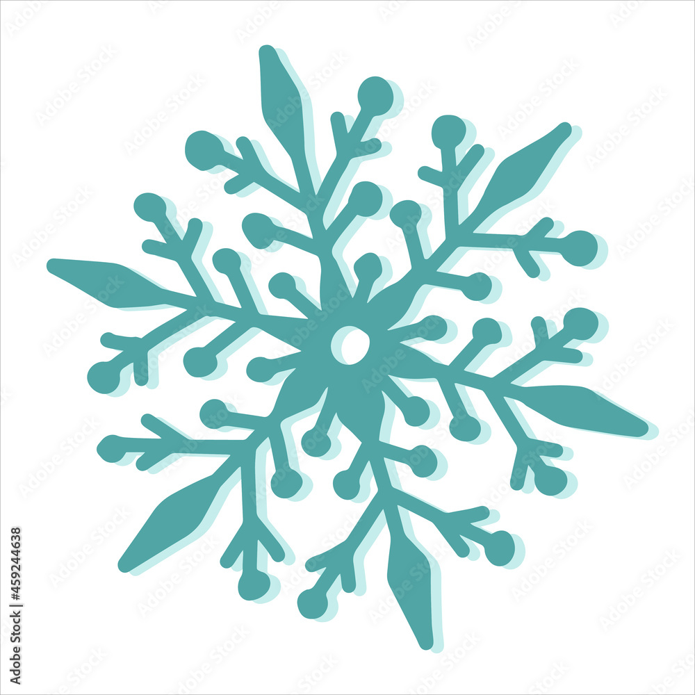 Fototapeta premium Vector hand-drawn illustration. Snowflakes doodle for icons, illustrations, pattern, backgrounds and stickers.