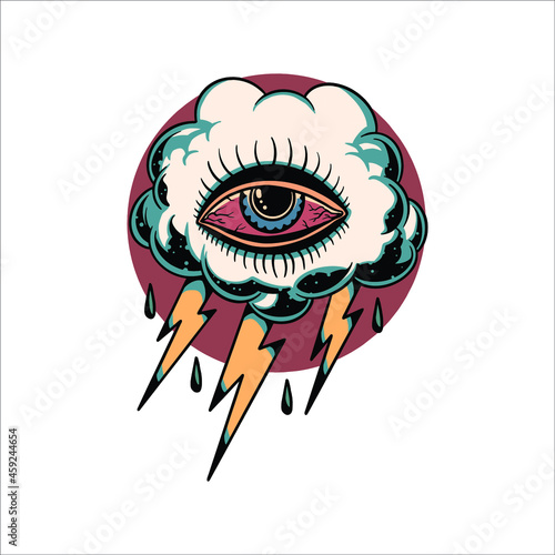 storm tattoo illustration vector design