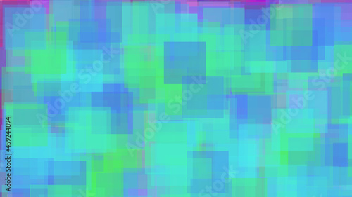 Hintergrund abstrakt 8K gelb grün orange blau lila Quadrate Gitter Muster weich