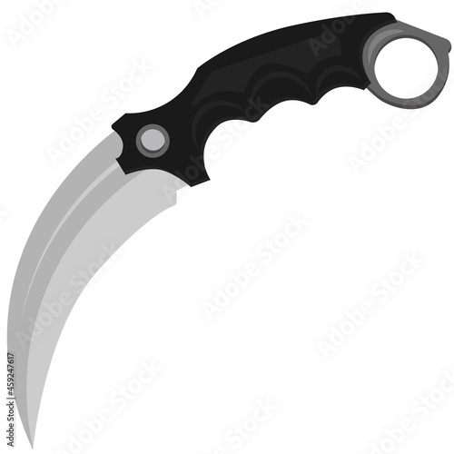 Karambit knife. Vector illustration on a white background.
