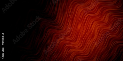 Dark Orange vector background with bent lines.