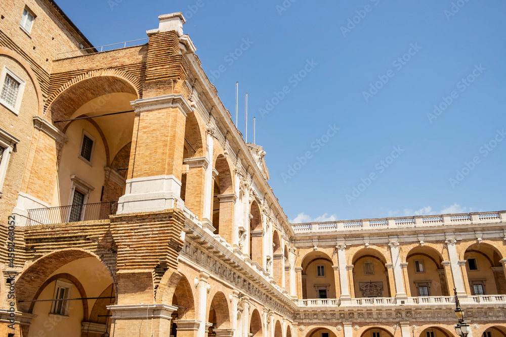 Obraz premium Detail of the building of the Sanctuary of the Holy House of Loreto, Marche - Italy