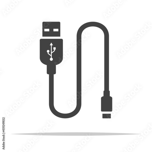 USB cable cord icon vector isolated