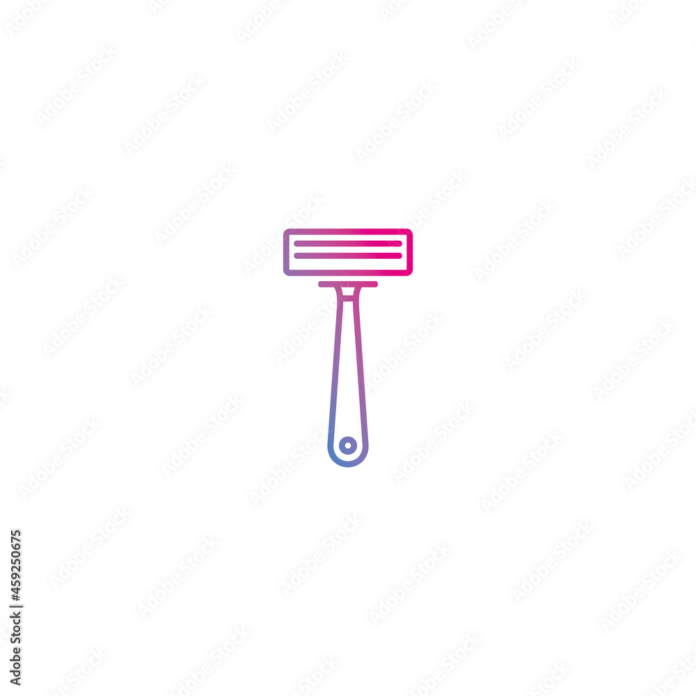 Barber safety razor outline gradient icon vector Barber safety razor outline gradient icon vector