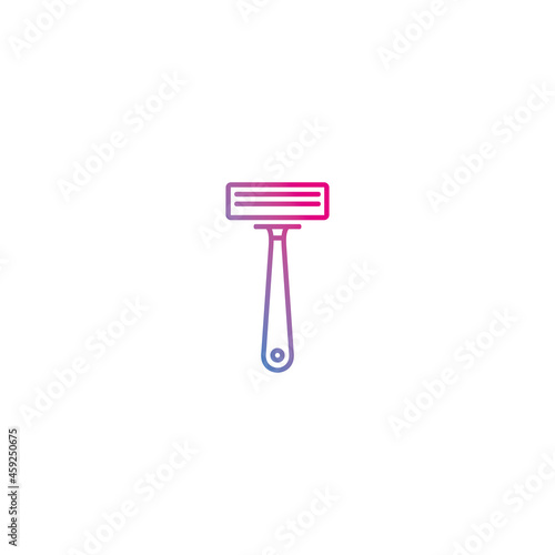 Barber safety razor outline gradient icon vector