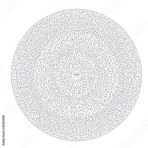 halloween maze labyrinth game for kids. Labyrinth logic conundrum. Three entrance and one right way to go. Vector illustration for halloween