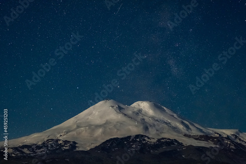 Stars at night and Mount Elbrus © Kokhanchikov