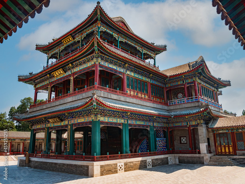 The beautiful opera house of the summer palace in Beijing, Chinese architecture, China, Asia, stock photo