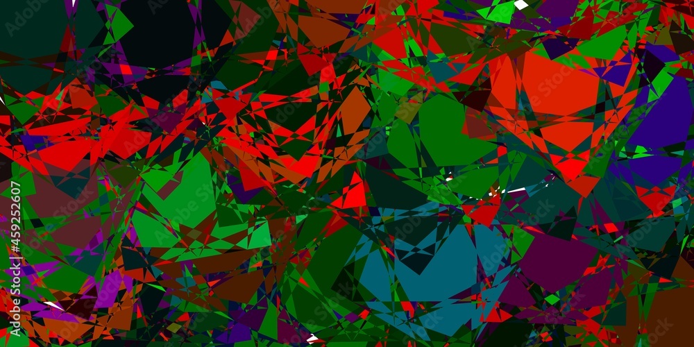 Dark Multicolor vector background with polygonal forms.