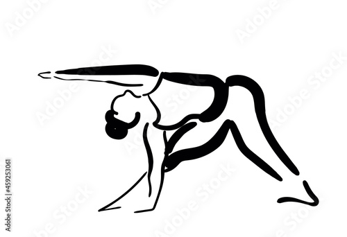 concise drawings depicting yoga poses