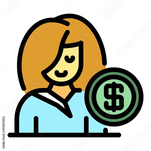 Advisor bank employee icon. Outline advisor bank employee vector icon color flat isolated