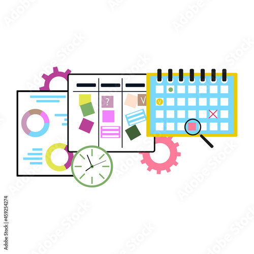 Agile business concept, plannning and analyze time schedule