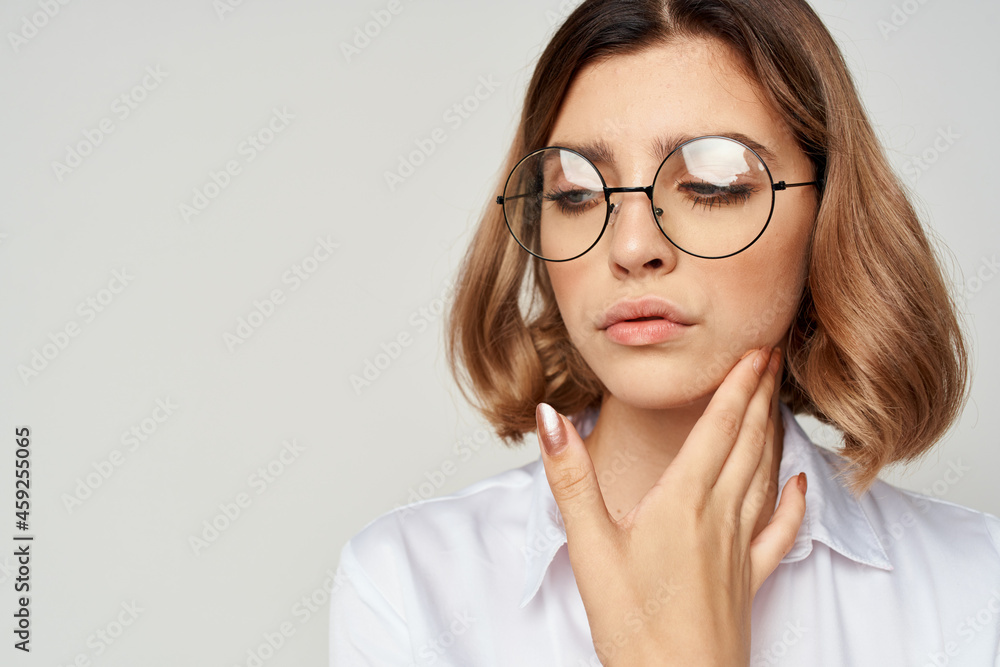 Businesswoman with glasses executive Studio Professional Businesswoman with glasses executive Studio Professional