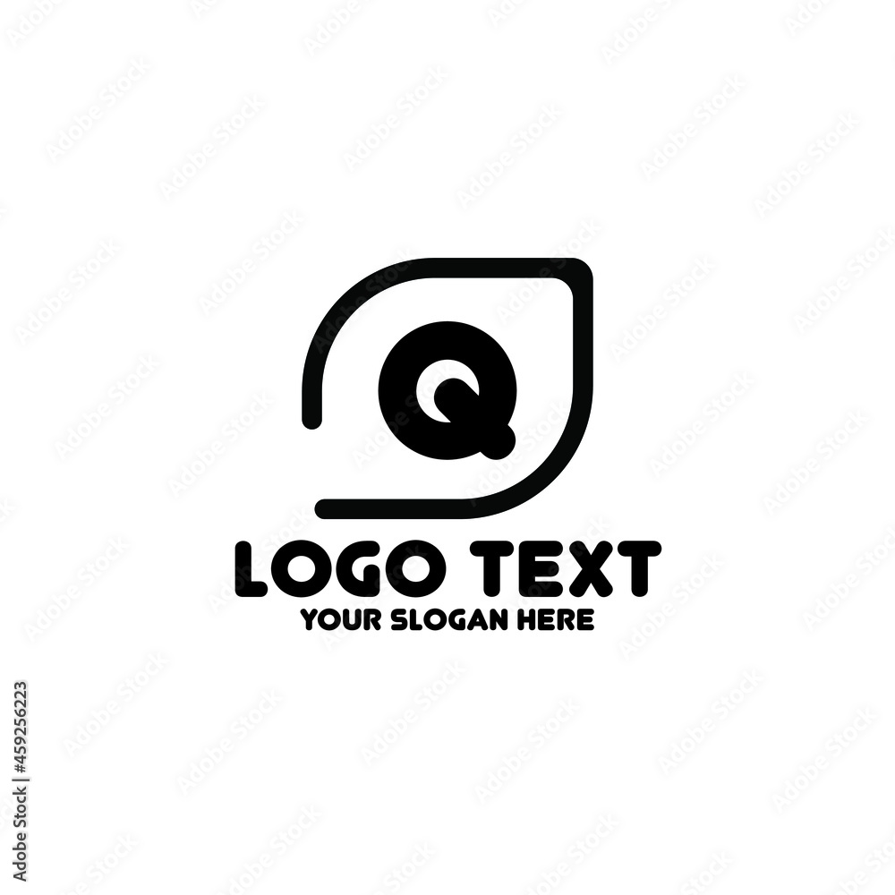 Unique logo design letter Q on black background, Logo Design Q Letter
