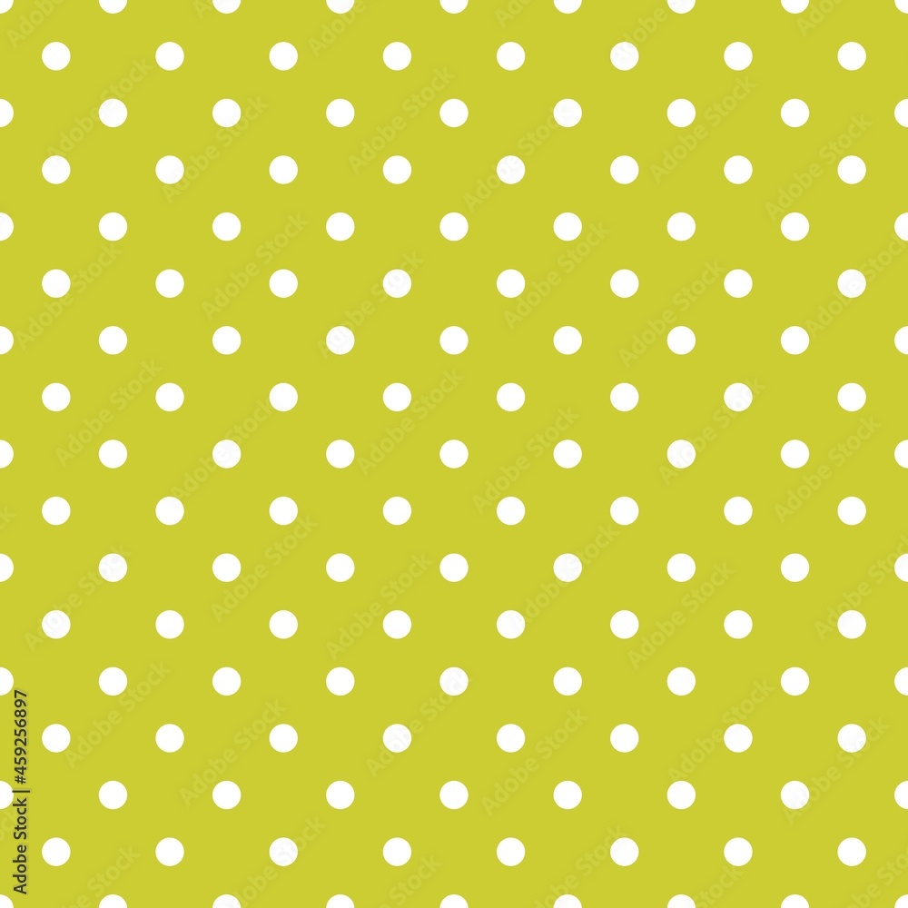 Tile vector pattern with white polka dots on green background Tile vector pattern with white polka dots on green background