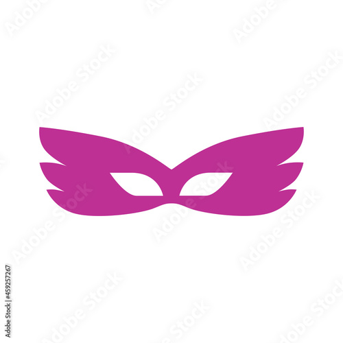 A carnival mask. A masquerade mask of a simple shape in the style of the Mardi Gras carnival. Vector illustration isolated on a white background for design and web.