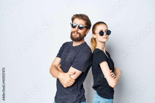 a young couple socializing together posing fashion studio lifestyle