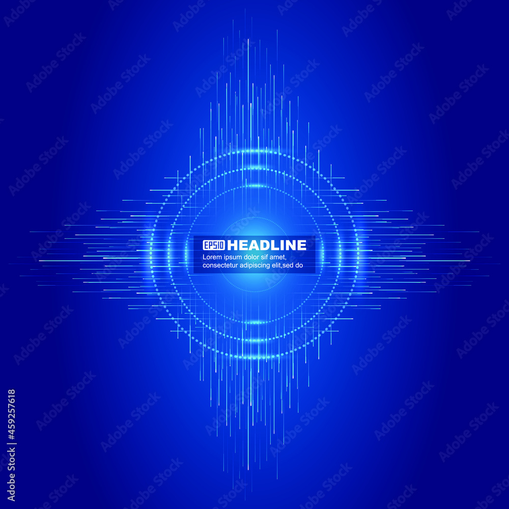 Obraz premium Luminescent dot coil with ray Internet technology vector background