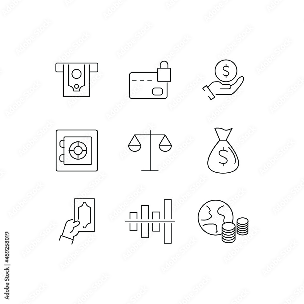 Obraz premium Finance icons set. Finance pack symbol vector elements for infographic web