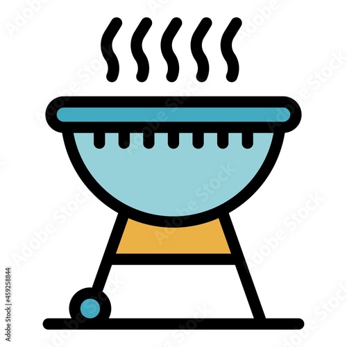 Portable brazier icon. Outline portable brazier vector icon color flat isolated