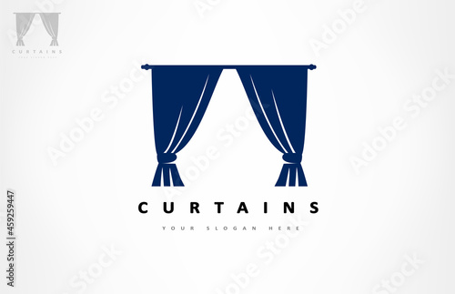 Curtains logo vector. Interior Design.