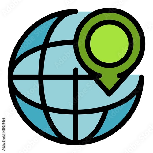 Location illegal immigrants icon. Outline location illegal immigrants vector icon color flat isolated