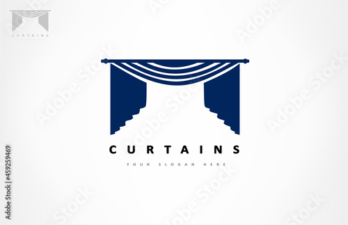 Curtains logo vector. Interior Design.