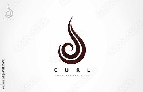 Curl hair logo vector. Beauty salon design.