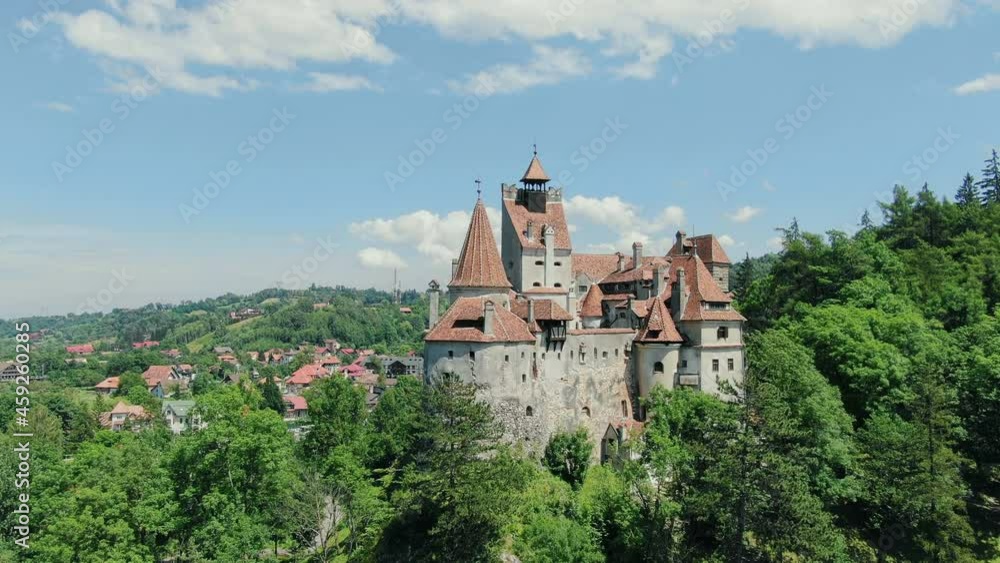 Aerial View Of Bran Castle, Dracula's Castle, Romania. Aerial View Of Bran Castle, Dracula's Castle, Romania.