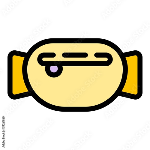 Kid waist bag icon. Outline kid waist bag vector icon color flat isolated