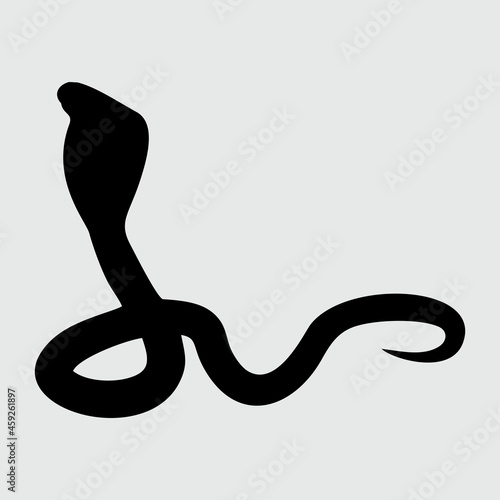 Cobra Silhouette, Cobra Isolated On White Background