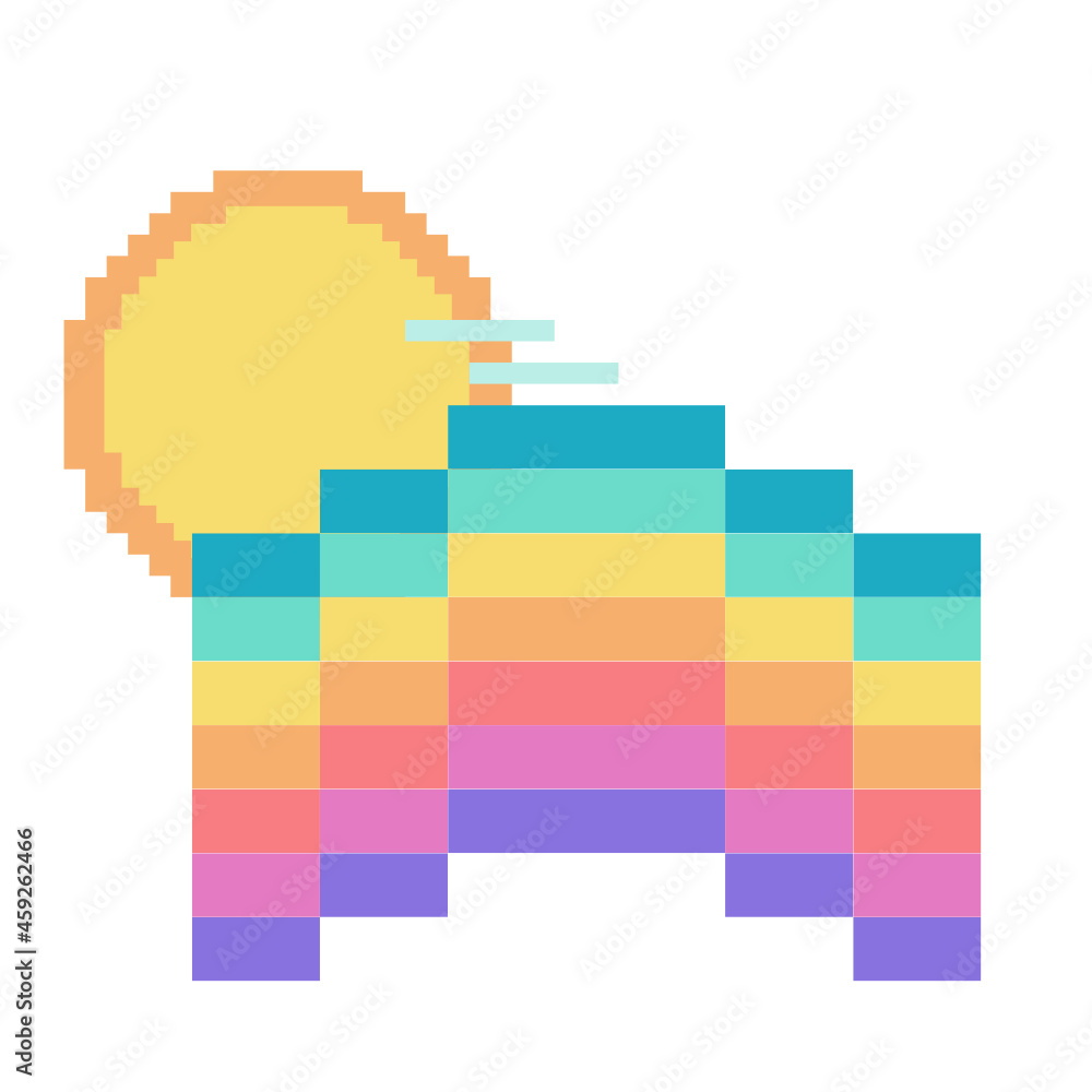 Fototapeta premium Rainbow with Sun (Pixelated)