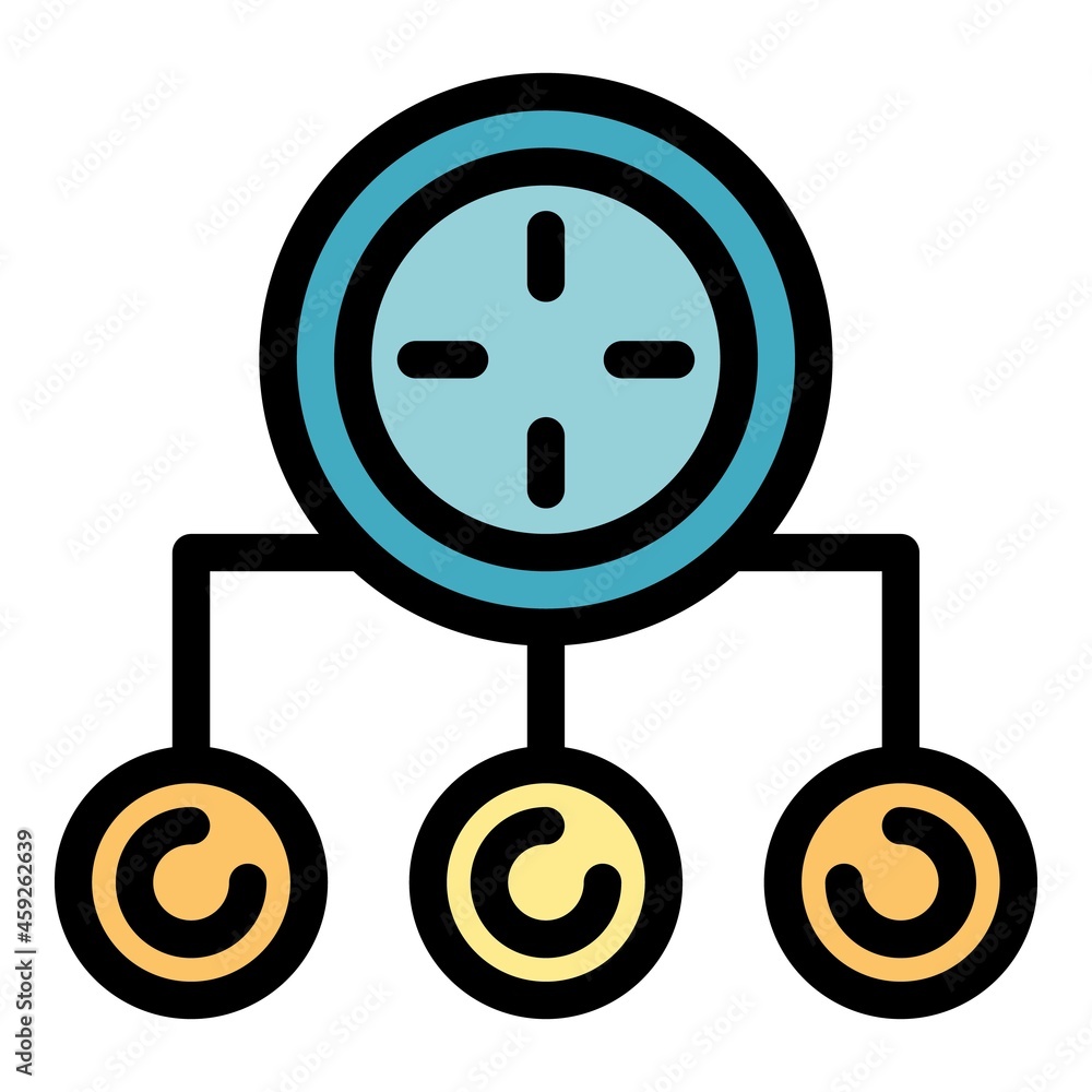 Gym time icon. Outline gym time vector icon color flat isolated Gym time icon. Outline gym time vector icon color flat isolated