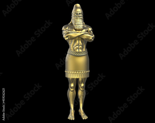 Stampa su tela Dream Statue of King Nebuchadnezzar's Gold Golden (Daniel's Prophecies) Presenta