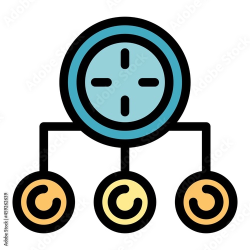 Gym time icon. Outline gym time vector icon color flat isolated