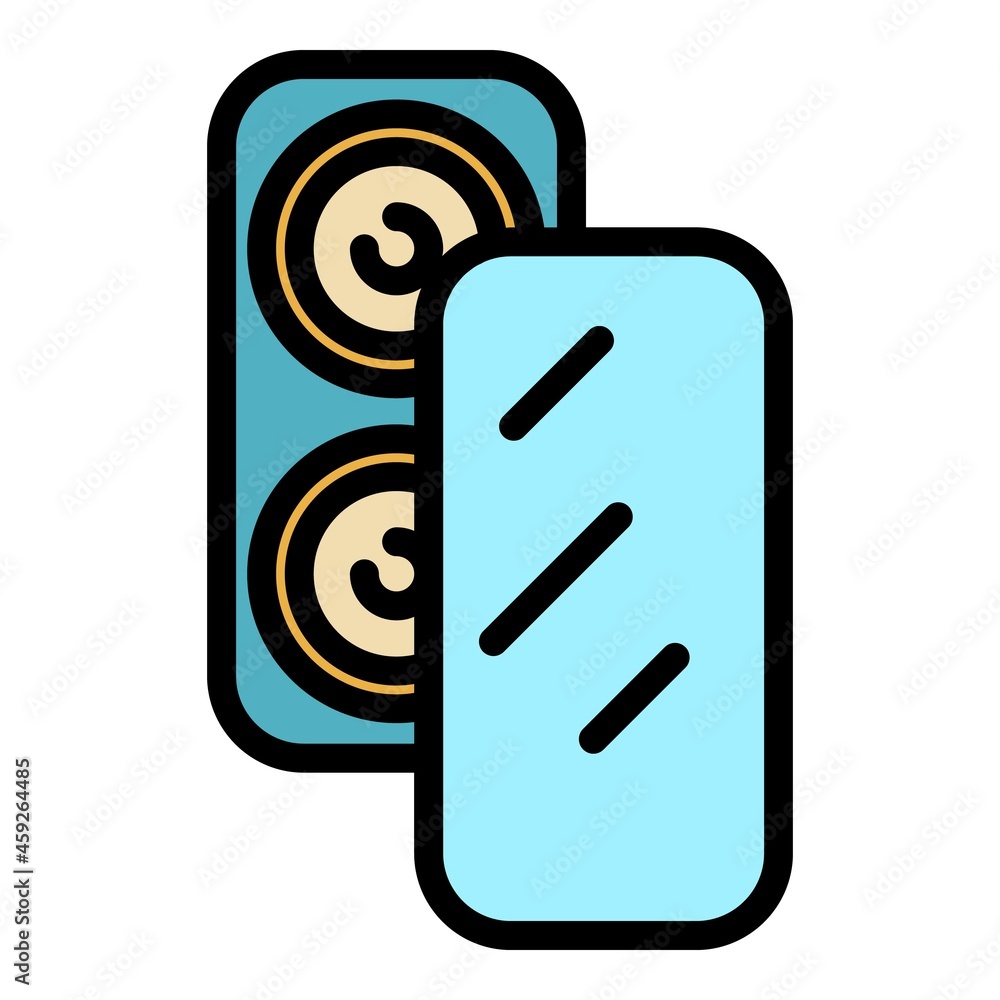Screen protector icon. Outline screen protector vector icon color flat isolated Screen protector icon. Outline screen protector vector icon color flat isolated