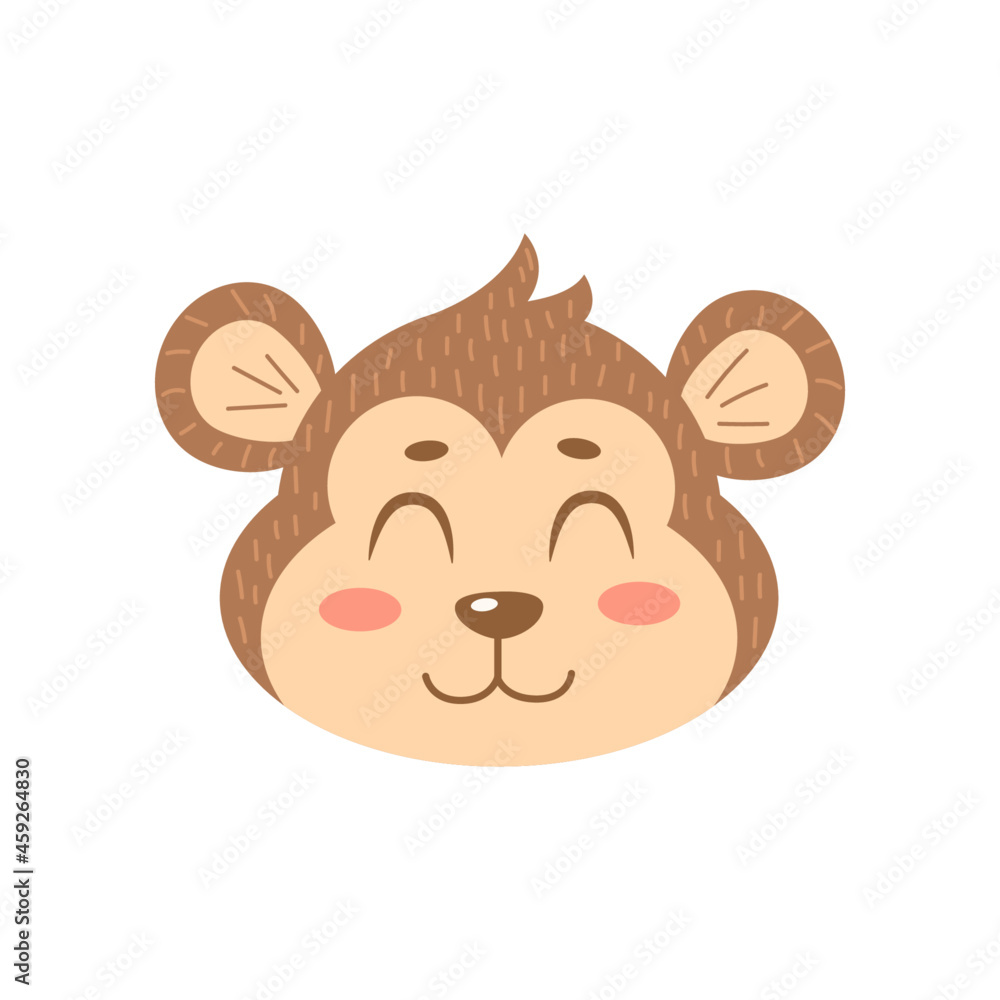 Cute cartoon vector monkey isolated clipart. Wild animal illustration design Cute cartoon vector monkey isolated clipart. Wild animal illustration design