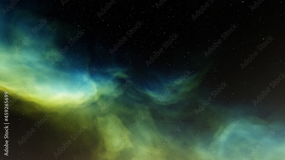 colorful nebula, science fiction wallpaper 3d illustration