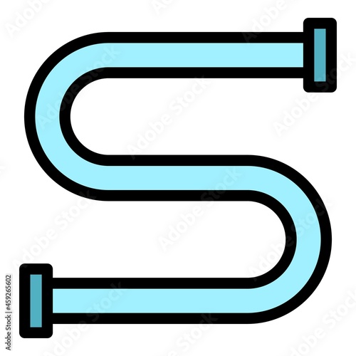 Towel dry snake icon. Outline towel dry snake vector icon color flat isolated