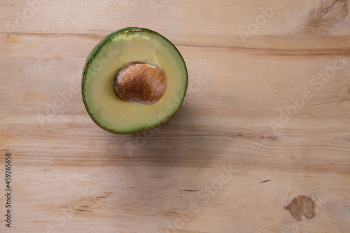 avocado cutaway closeup on background
