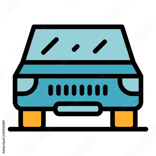 Car road hitchhiking icon. Outline car road hitchhiking vector icon color flat isolated