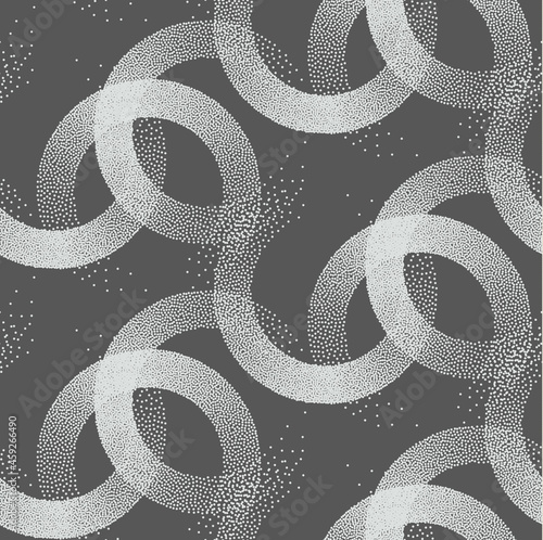 Stipple seamless pattern in retro style on grey background. Vector stipple texture can be used for fabric design. EPS 10.