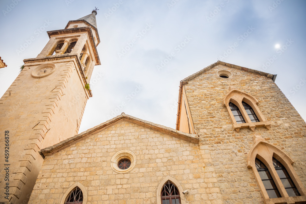 Saint Ivan Church in Budva's old town, Montenegro. 