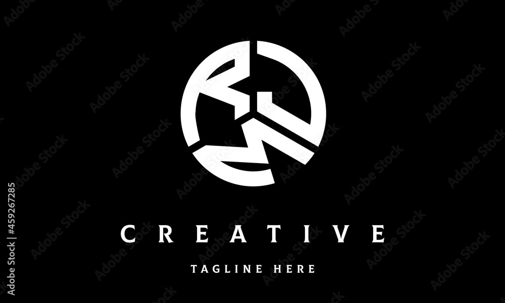 Obraz premium RJM circle three letter logo
