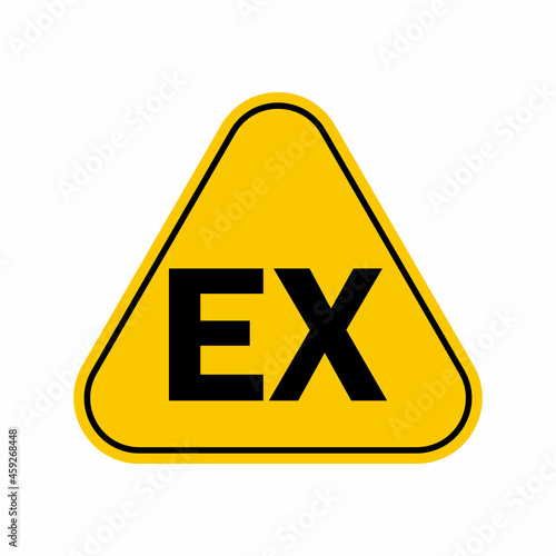 Bilde på lerret Explosive atmosphere danger warning sign, Yellow Triangle Caution Symbol, isolat